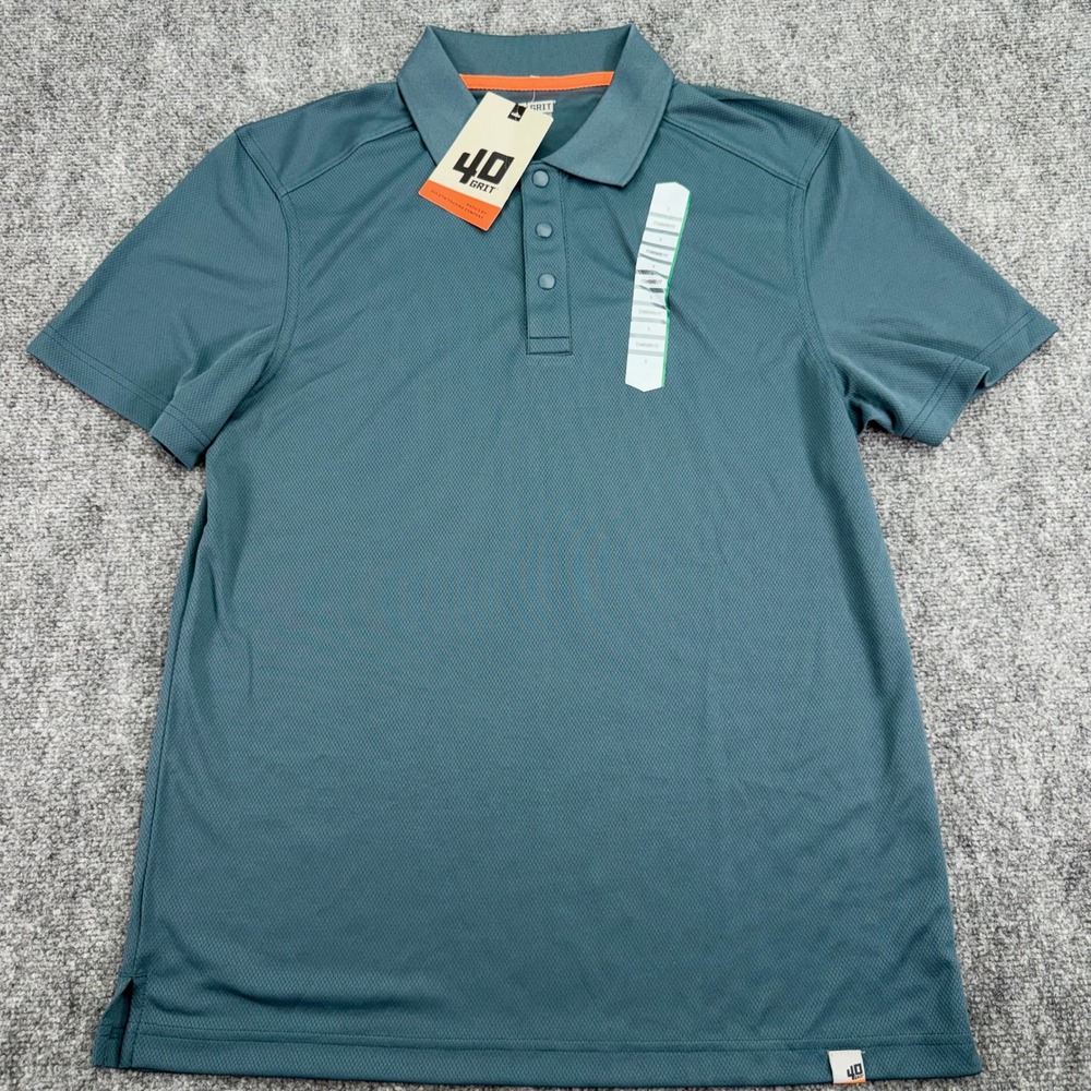 Duluth Trading 40 Grit Polo Shirt Men's Small Balsam Green Performance Mesh